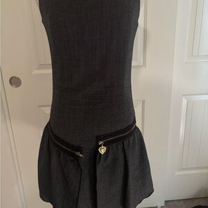 Love Moschino Asymmetrical Heart Zipper Dress